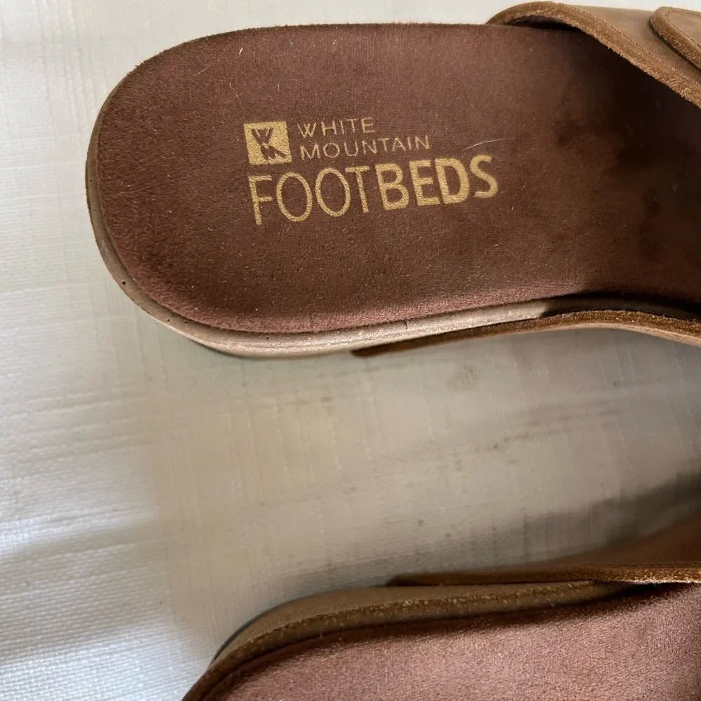 White Mountain Footbeds Wedge Sandals Chandler 10M